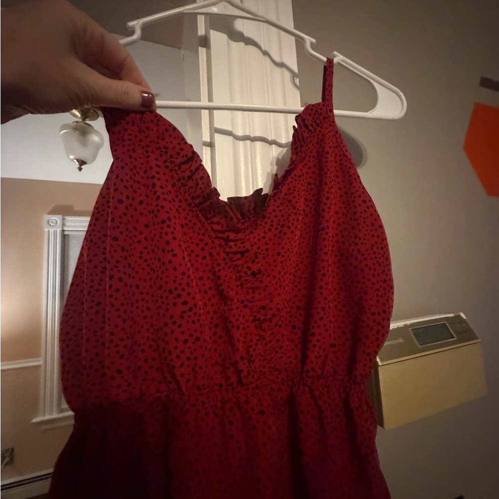 Stylish Red Dotted Tank Top